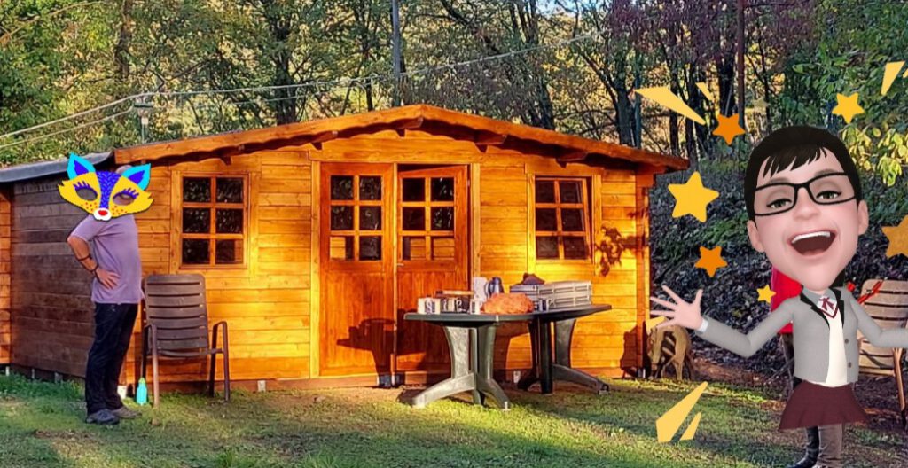 Geschafft, die Bogenschiesshütte steht!